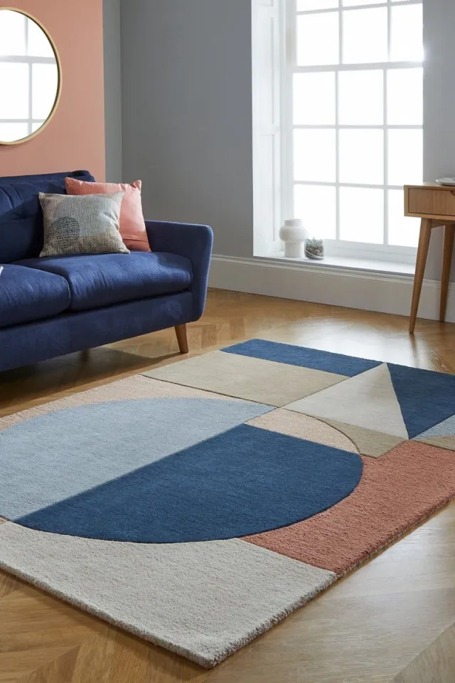 flycarpets Esre Modern Laagpolig - 100% Wol - Geo Vloerkleed - Multi