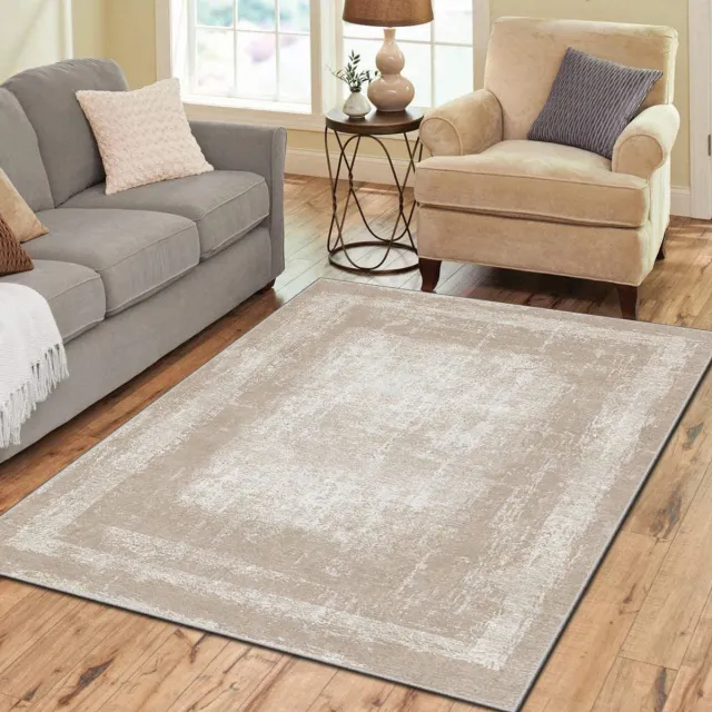 Zeo Wood Vloerkleed - Tapijt Woonkamer - Vloerkleed 120*180 cm - Anti Slip - Machinewasbaar Zand Beige