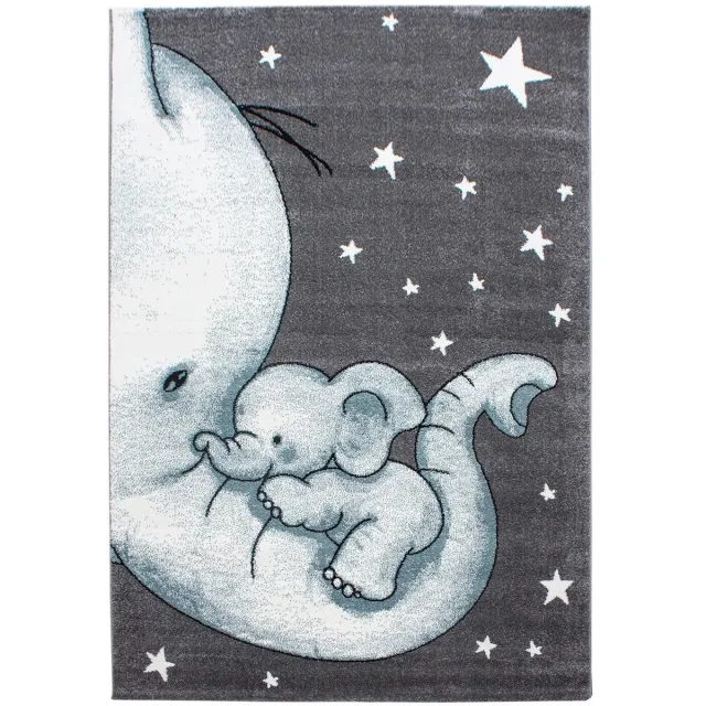 Dutch XXL Kindervloerkleed | Tapijt | Kids | Olifant | Blauw