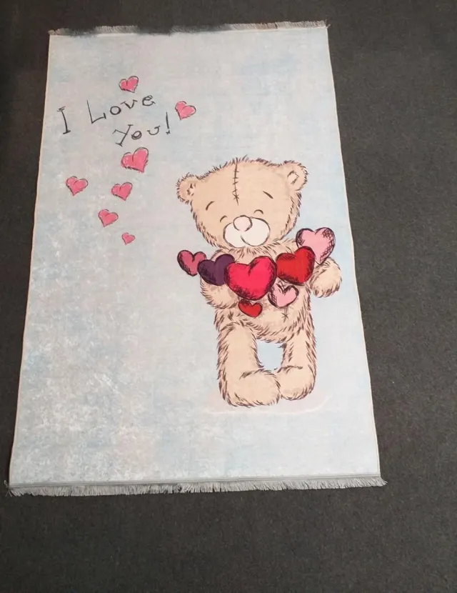 Braillant For Ever Friends vloerkleed - kleed - speelkleed - I love you - 130 x 200 rood