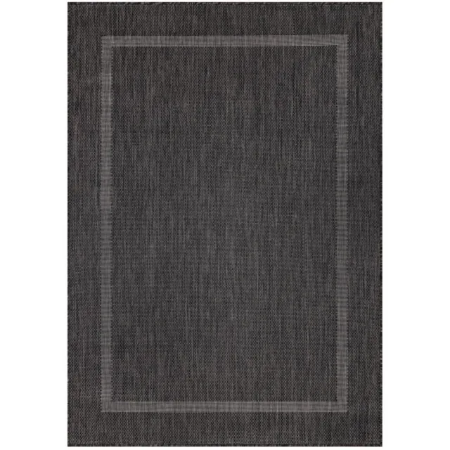 Relax Buitenkleed, effen kleur - gewoon zwart, kleed voor terras, balkon, keuken, polypropyleen achterkant, afmeting: 60 x 100 cm