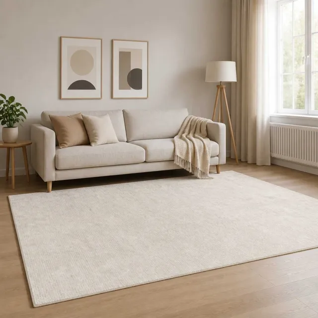 vidaXL Vloerkleed Crèmekleurig 120 x 180 cm 100% Polyester 3 mm, foto 2