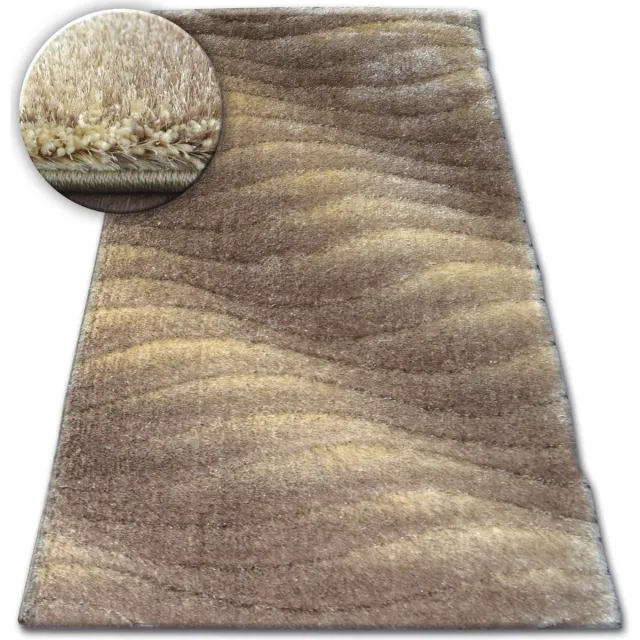 RUGSX Kleden Rugsx Tapijt Shaggy SPACE 3D B222 lichtbruin 80x150 cm