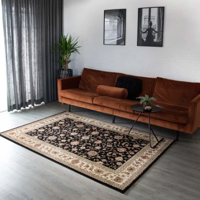 Tapeso Perzisch tapijt - Royalty zwart/crème 300x400