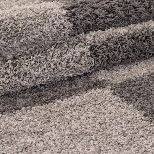 Gala Hoogpolig vloerkleed met ruitpatroon, taupekleur, geschikt voor de woonkamer, met jute achterkant, afmetingen: 200 cm x 290 cm