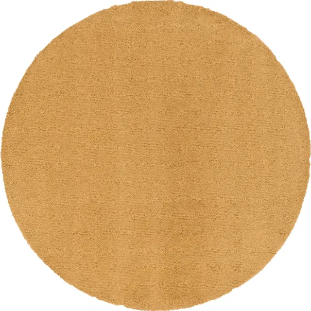 Snapstyle Vloerkleed Luxe Shaggy Tapijt Fluweel Rond Goud