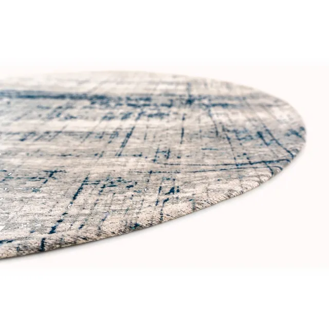 Louis de Poortere Wasbaar Binnen & Buiten Vloerkleed - 290 x 290 cm - Louis De Poortere Griff Bronx Azurite - Laagpolig Tapijt - Gerecycled PET - Made in Belgium - Circulair Blauw