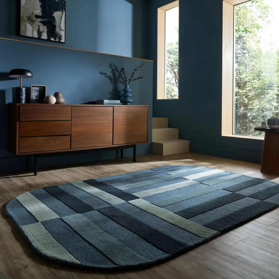 Flair Rugs Eldon wollen vloerkleed blauw, foto 2