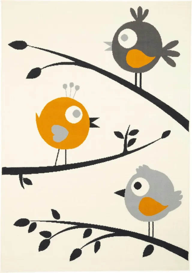 Pergamon Vloerkleed Kindertapijt Trendline Vogels Creme