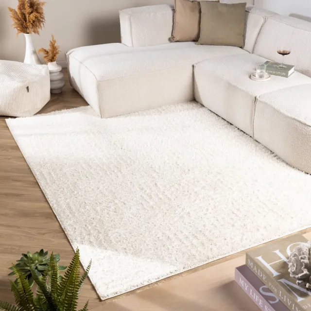 Fraai Scandinavisch vloerkleed - Lova Maze Crème | Balans - 140x200cm