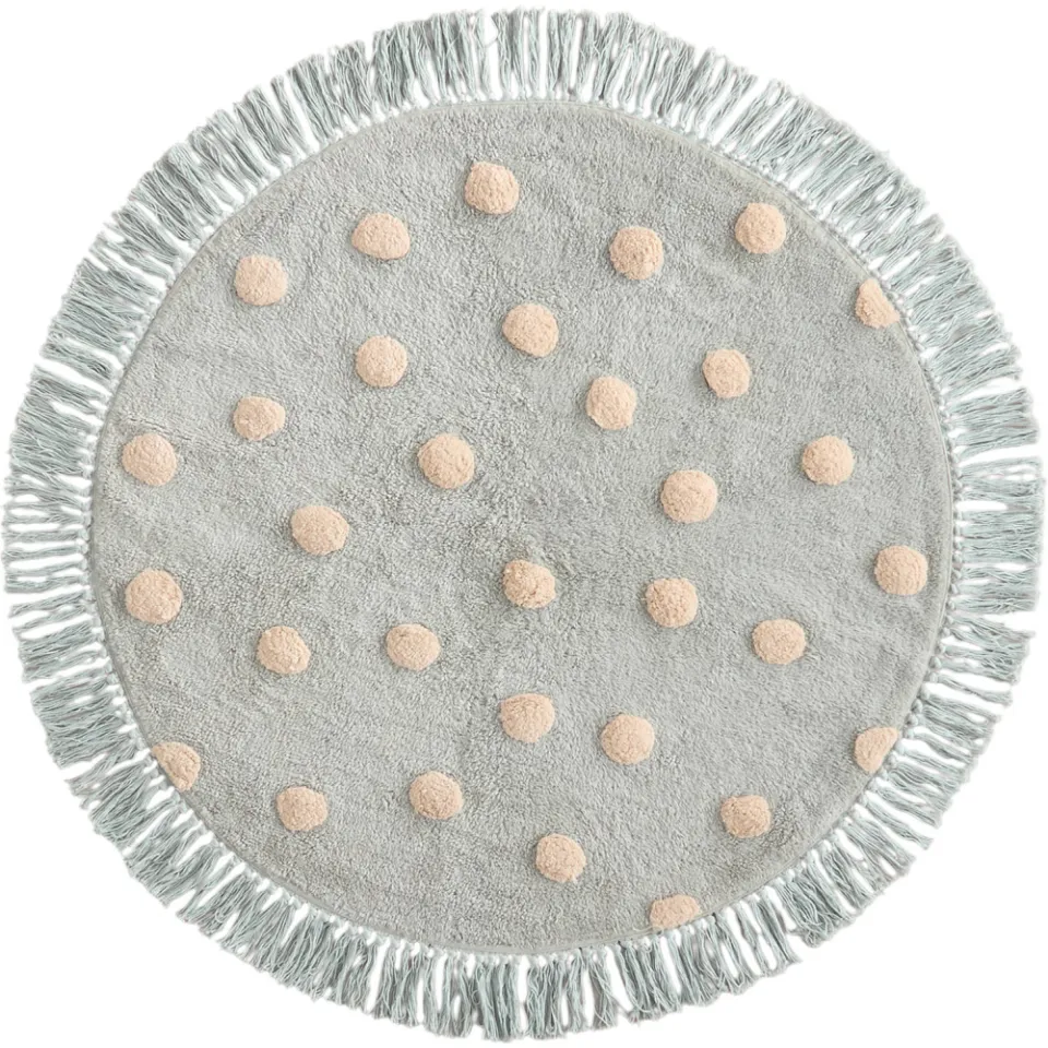 NOUS Kids kindervloerkleed Dots mintgroen Petrol/off white