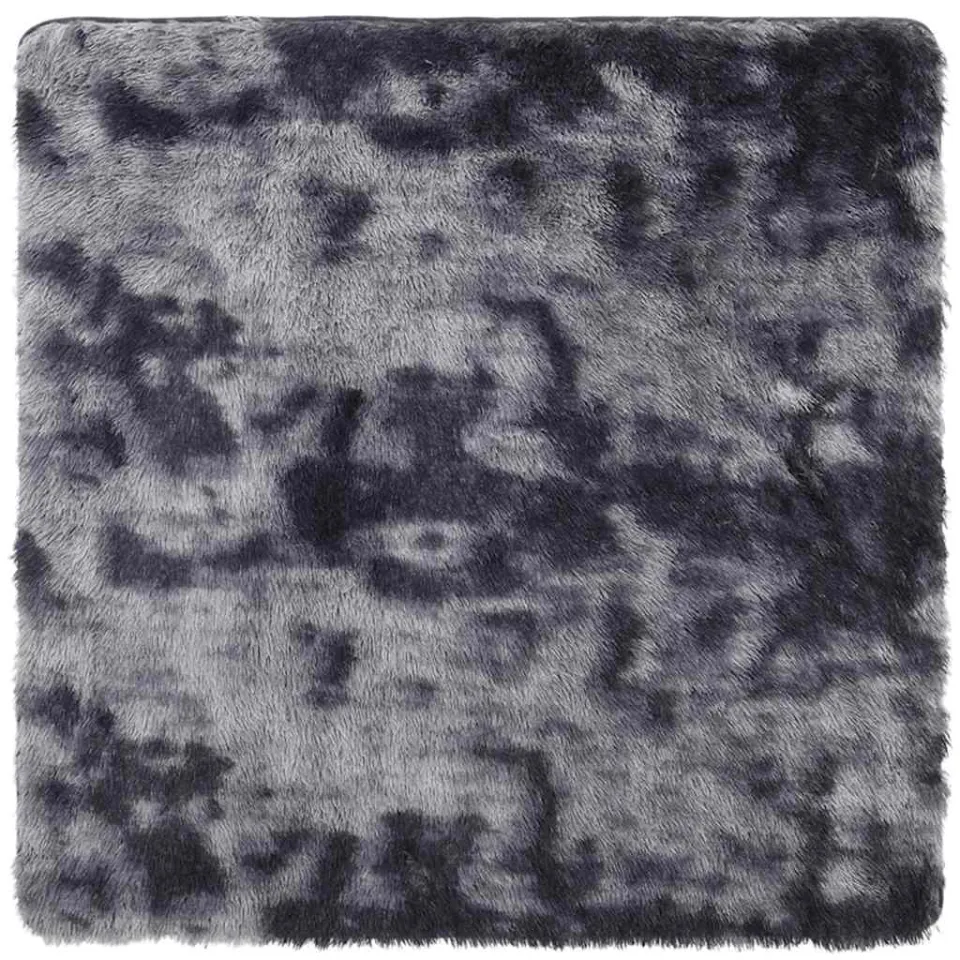 vidaXL Hoogpolig vloerkleed NAVARRA 160x160 cm polyester donkergrijs