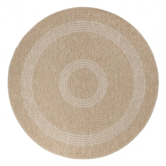 Ayyildiz Vloerkleed Comilla – Taupe/Beige – Laagpolig & Modern – Voor Binnen & Buiten – 160x160 cm rond