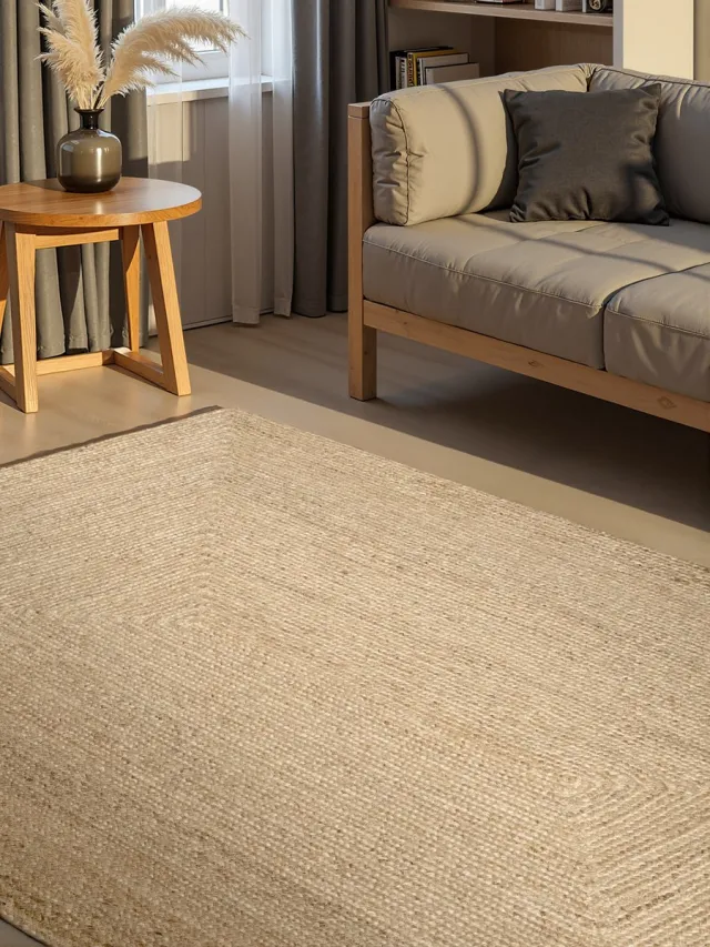flycarpets Juno Jute Vloerkleed Creme - Laagpolig Tapijt Crème