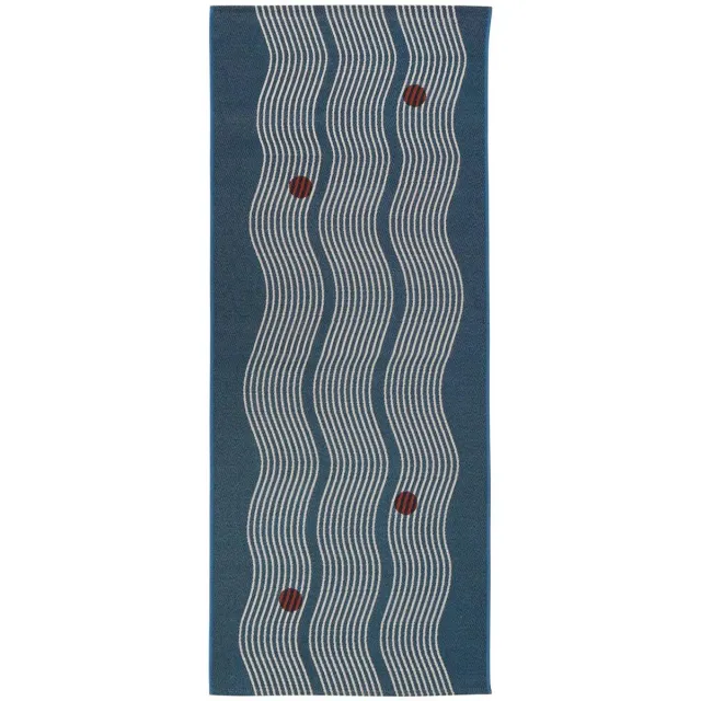 Atmosphera Créateur d'intérieur® Nippon Line-tapijt, rechthoekig, 75 x 200 cm, blauw Bleu indigo