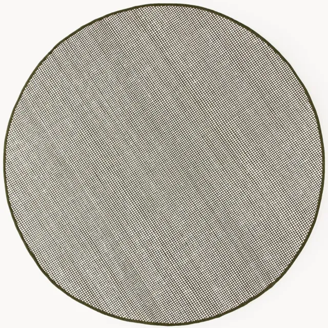 Westwing Collection Rond handgeweven wollen vloerkleed Amaro Groen