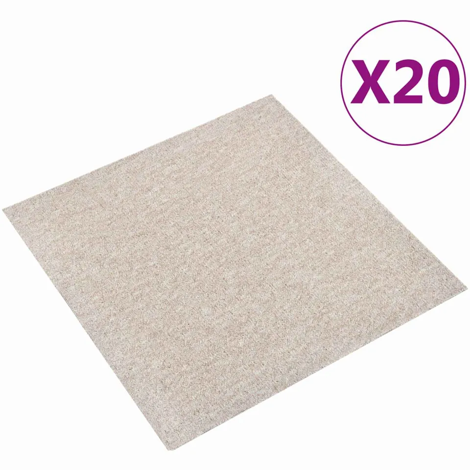 vidaXL Tapijt 20 st Licht Beige 50 x 50 cm 100% Polypropyleen, foto 2