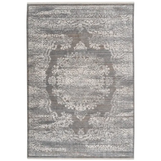 Padiro elegant laagpolig vloerkleed 120 x 170 cm - donkerbeige - oosters vintage patroon - met franjes - voor vloerverwarming - van polypropyleen en katoen