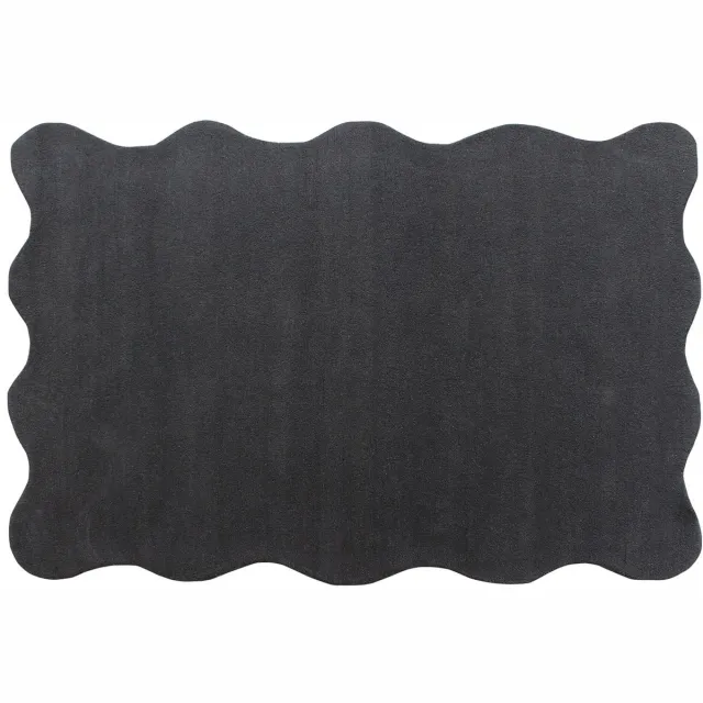 Vente-unique Getuft vloerkleed in 100% wol - 160 x 230 cm - Antracietgrijs - 2100 g/m² - MERONE