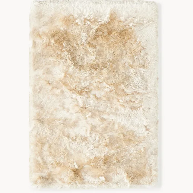 Westwing Collection Glanzend hoogpolig vloerkleed Jimmy Beige