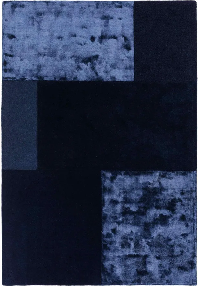 Eazy Living Easy Living - tate-tonal-textures-Rug-Navy Vloerkleed - 160x230 - Rechthoek - Laagpolig Tapijt - Modern - Blauw