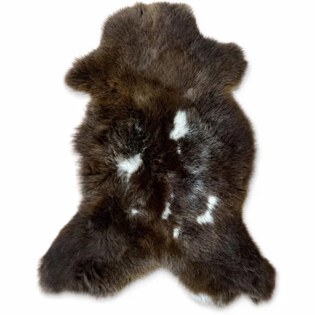 SKÓREX Natuurlijke schapenvacht - Bruin-Wit - 100cm - Luxe decoratie