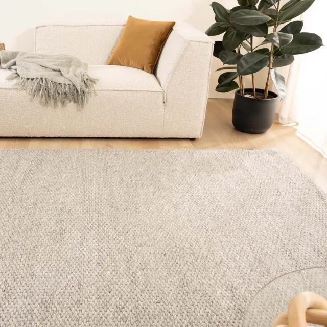 Nordic Weavers Wollen vloerkleed - Vridning lichtgrijs 300x400