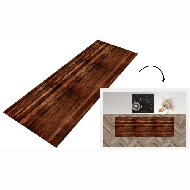 KitchenYeah Keukenloper 150x50 cm - Keukenmat vinyl Hardhout - Robuust - Patronen - Keukenmatten loper - Keuken vloerkleed tapijt