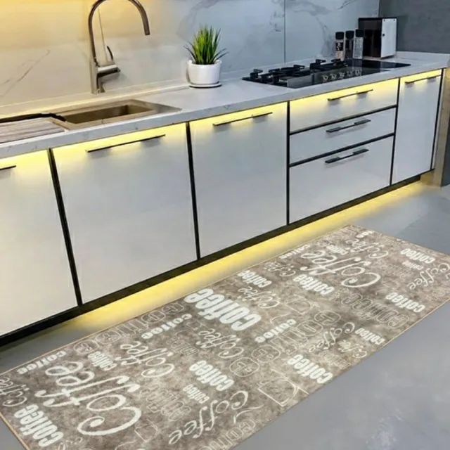De Groen Home Keukenlooper 65x180cm - KNUS KOKEN COLLECTIE Vloerkleed - Coffee - Wasbaar Anti-slip Laagpolig Tapijt Bruin