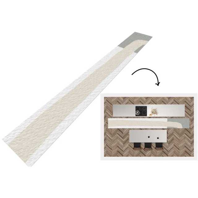 KitchenYeah Keukenloper - Loper keuken - Abstract - Minimalisme - Design - Keukenloper vinyl Multicolor