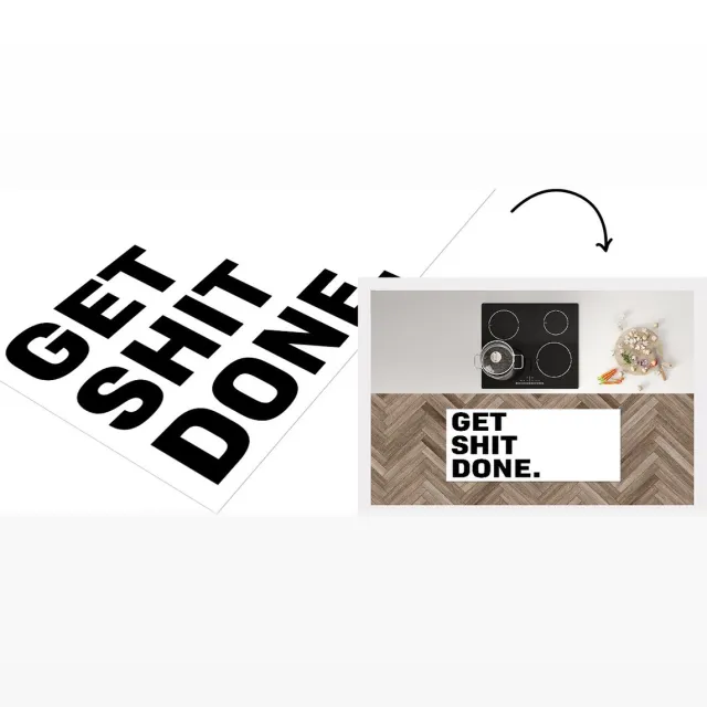 KitchenYeah Keukenloper - Loper keuken - Get shit done - Spreuken - Quotes - Keukenloper vinyl Multicolor