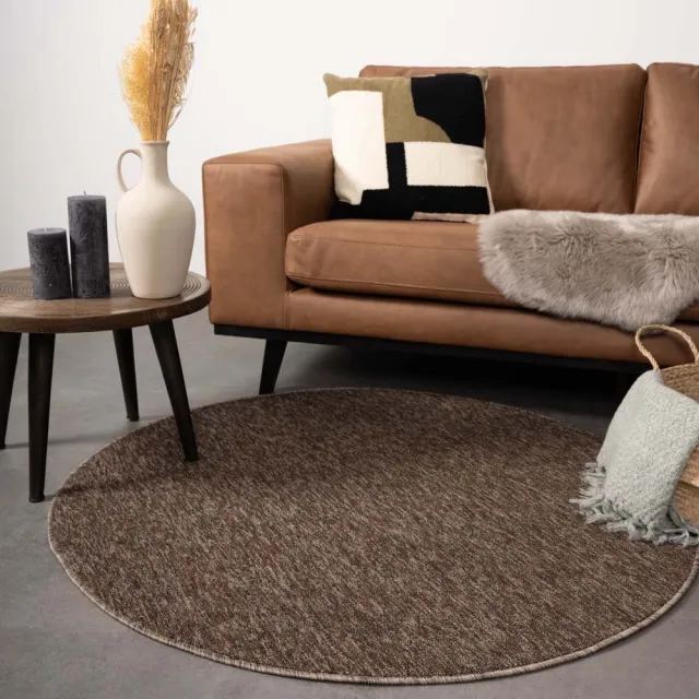 Tapeso Rond vloerkleed - Lush bruin 240