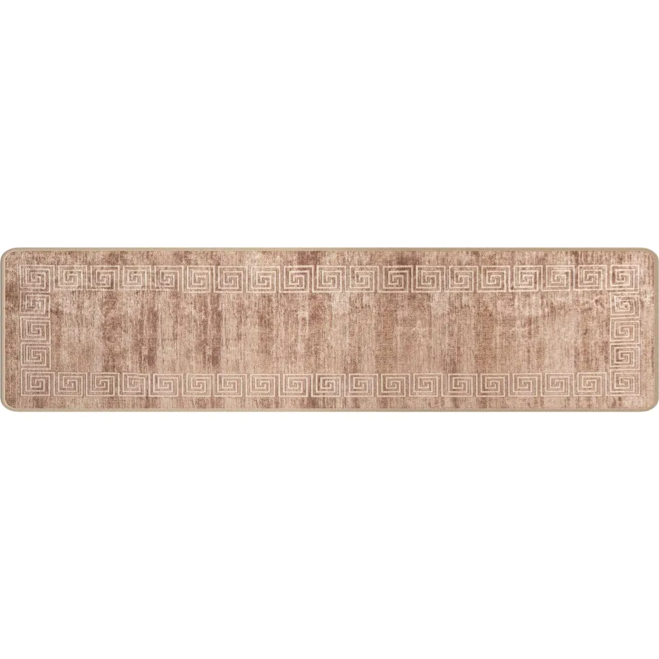 vidaXL Vloerkleedloper MARSA Beige en goud 50 x 450 cm Wit