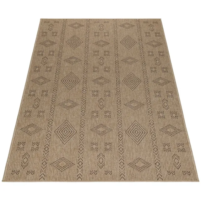 Ayyildiz Buitenkleed, vintage design, zwart, geschikt voor terras, balkon of keuken, polypropyleen achterkant, afmeting: 200 cm x 290 cm