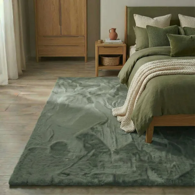 MrCarpet Hoogpolig vloerkleed Extra Zacht Fluffy - Groen 240x340cm Mrcarpet