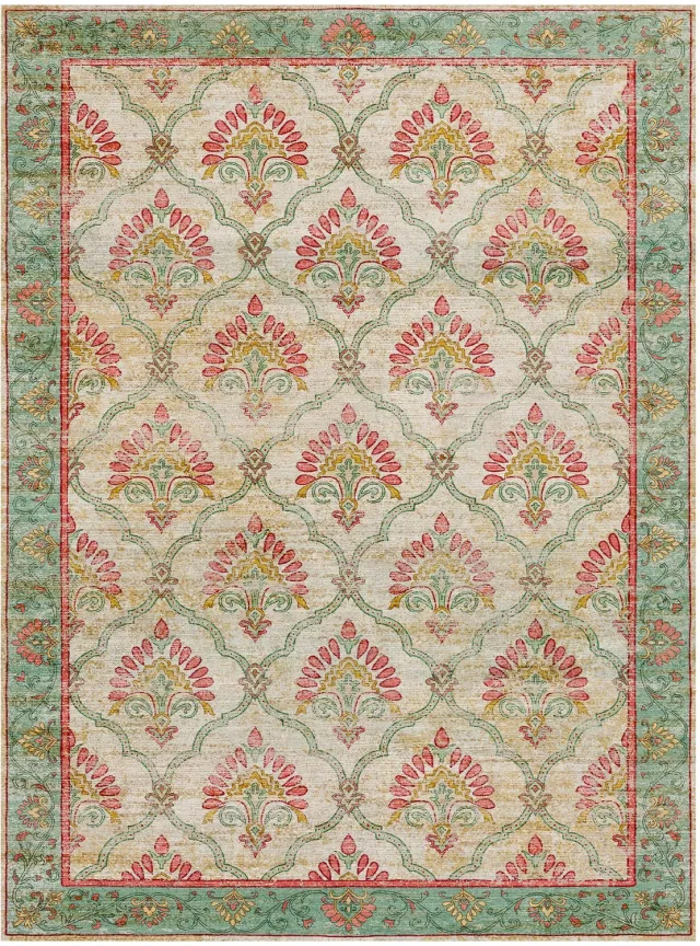 Fraai Vintage vloerkleed - Sage Grid Groen - 120x170cm