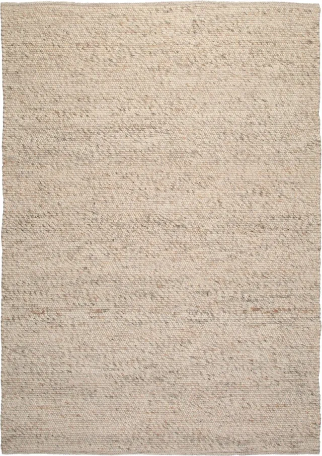 Padiro wollen vloerkleed met zachte uitstraling - crème / offwhite - modern effen ontwerp - voor vloerverwarming - van wol beige