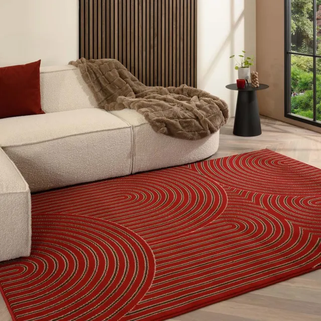 Tapeso Japandi vloerkleed - Ease Akira rood 160x230