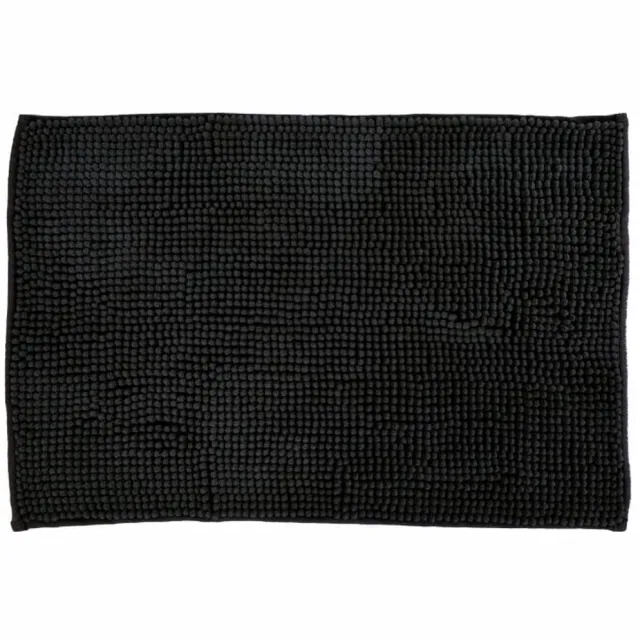 Bisk Vloerkleed zacht 60x40 cm zwart