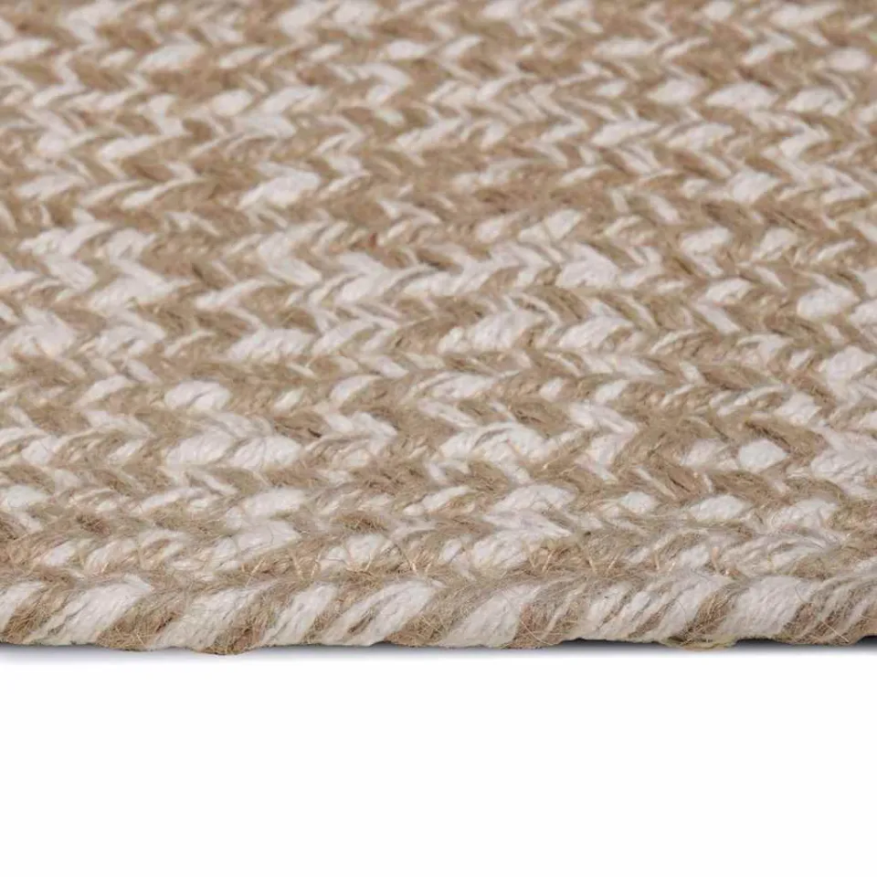 vidaXL Gebied Tapijt Natuurlijk en Wit 240 x 340 cm Jute, foto 3