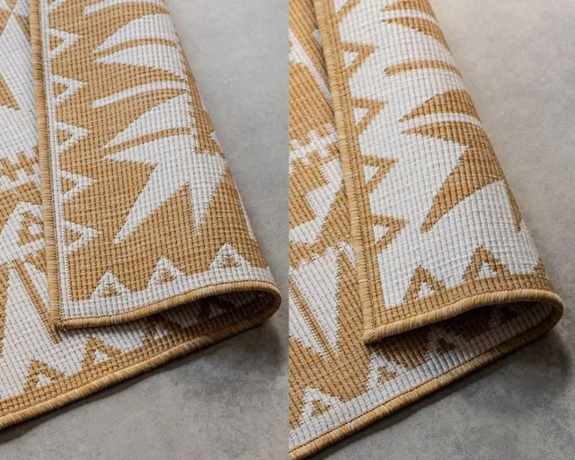 flycarpets Elle Decoration - Binnen & Buitenkleed - Omkeerbaar - Gemini - Okergeel