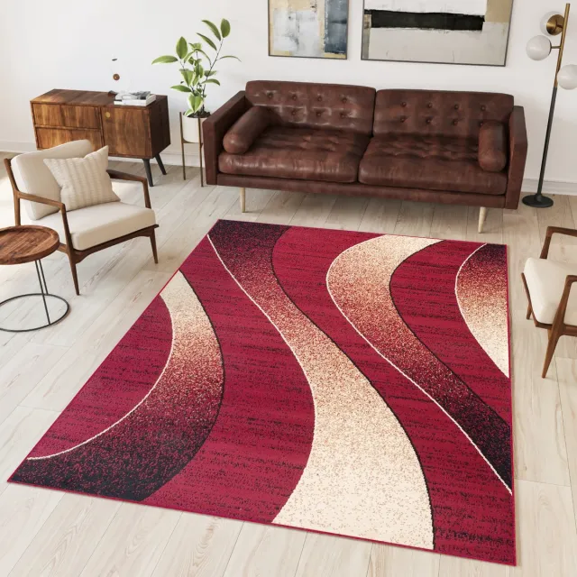 Tapiso Dream Vloerkleed Rood Modern Abstract Woonkamer Tapijt Maat- 120x170