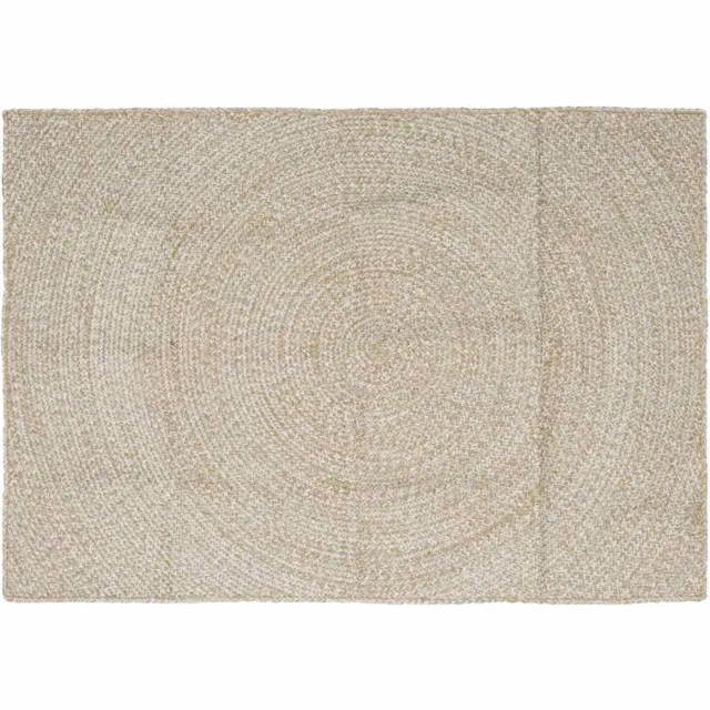 vidaXL Gebied - Tapijt - Natuurlijk - en - Wit - 140 - x - 200 - cm - Jute Natuurlijk en Wit