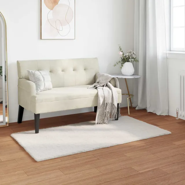 vidaXL Antislip vloerkleed van imitatie konijnenbont OLITE crème, foto 2