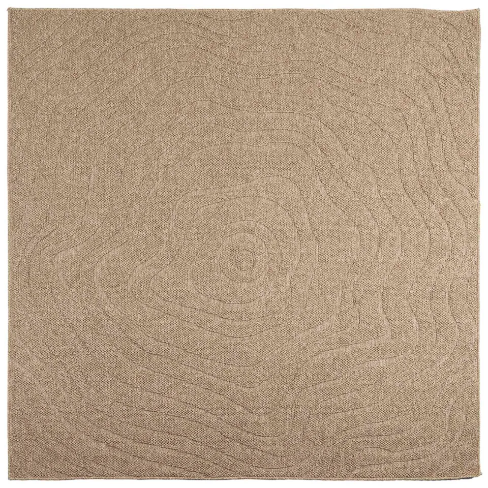vidaXL Binnen- en buitentapijt AGIRA Naturel 240 x 240 cm Polyester