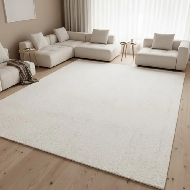 TapisTrend Designer tapijt Crème 200x280 cm Modern, effen vloerkleed met een zacht oppervlak en dichte pool voor de woonkamer, slaapkamer en ontspanningsruimte Beige