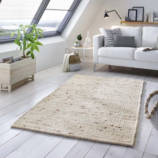 Tapeso Wollen vloerkleed - Oslo crème