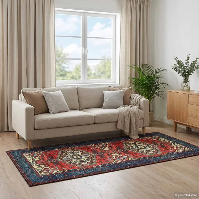 vidaXL Vloerkleed ORIZ Rood 80 x 200 cm 100% polyester, foto 2