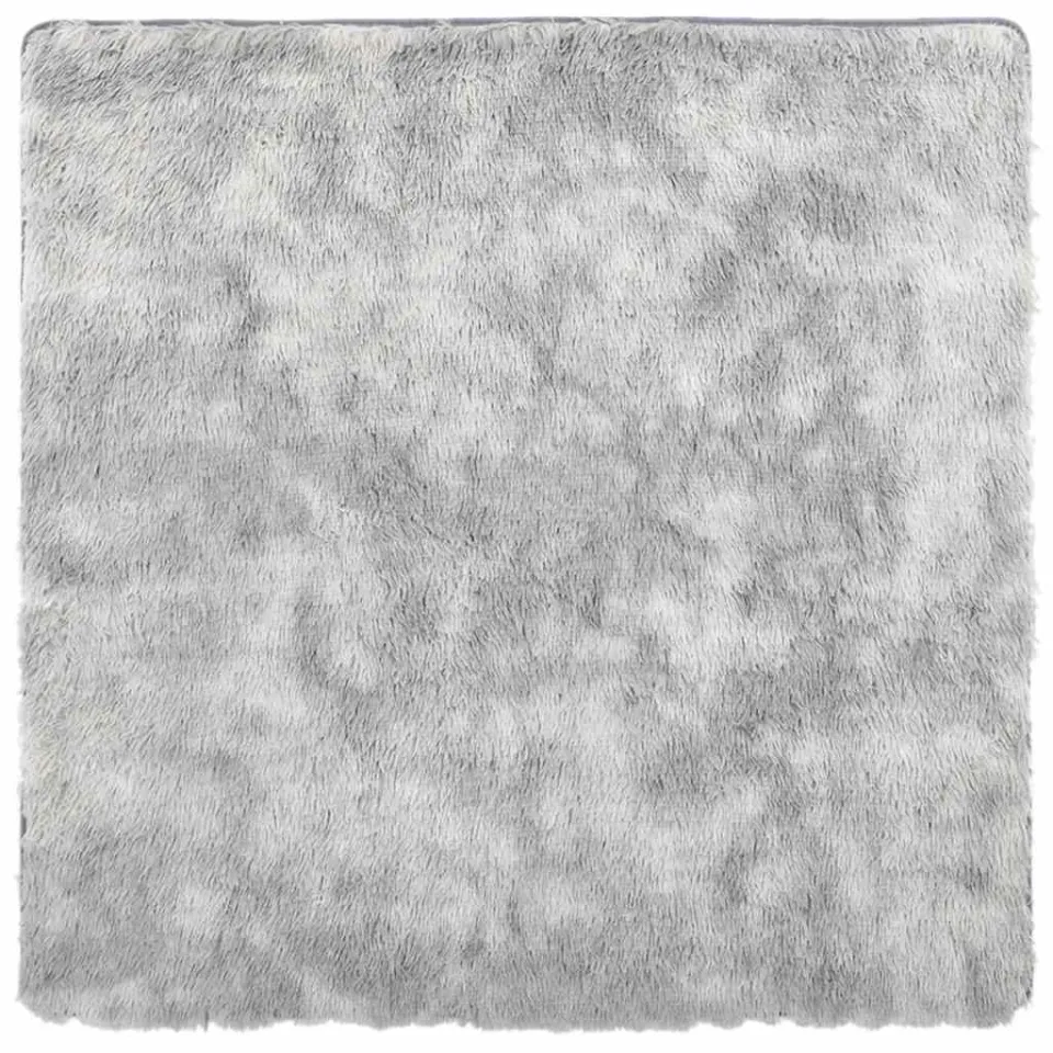 vidaXL Hoogpolig vloerkleed NAVARRA 120x120 cm polyester zilvergrijs, foto 3