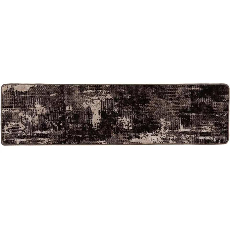 vidaXL Vloerkleedloper MARSA Zwart en Wit 80 x 400 cm Polyester en PVC